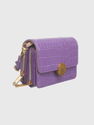 SMALL PATENT CROC CROSS BODY BAG