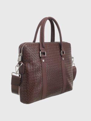 Bobby Black Men's Woven Design Briefcase