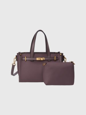 BELTED TURN-LOCK TOTE BAG