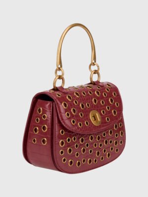 EYELET FLAP OVER BAG WITH TOP HANDLE