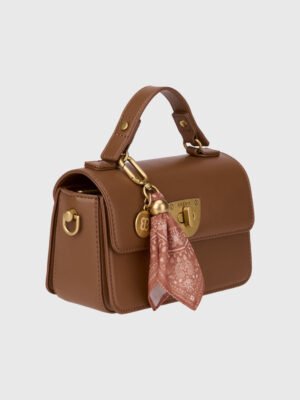 FLAP OVER TOP HANDLE CROSS BODY WITH CHARM
