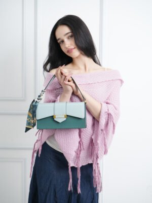 TWO TONE ENVELOPE SHOULDER BAG